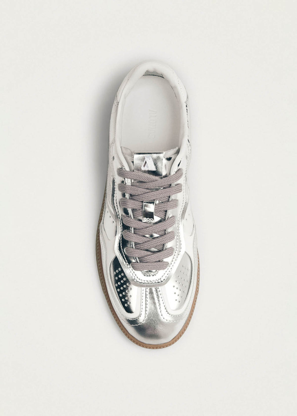 Tb.490 Rife Shimmer Silver Cream Leather Sneakers