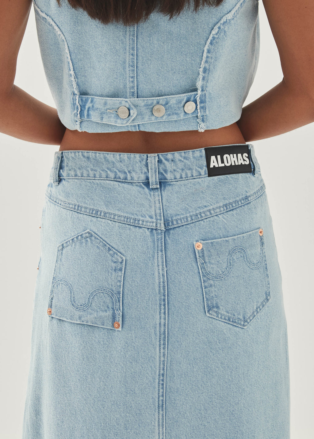 Carmina Light Blue Denim Skirt