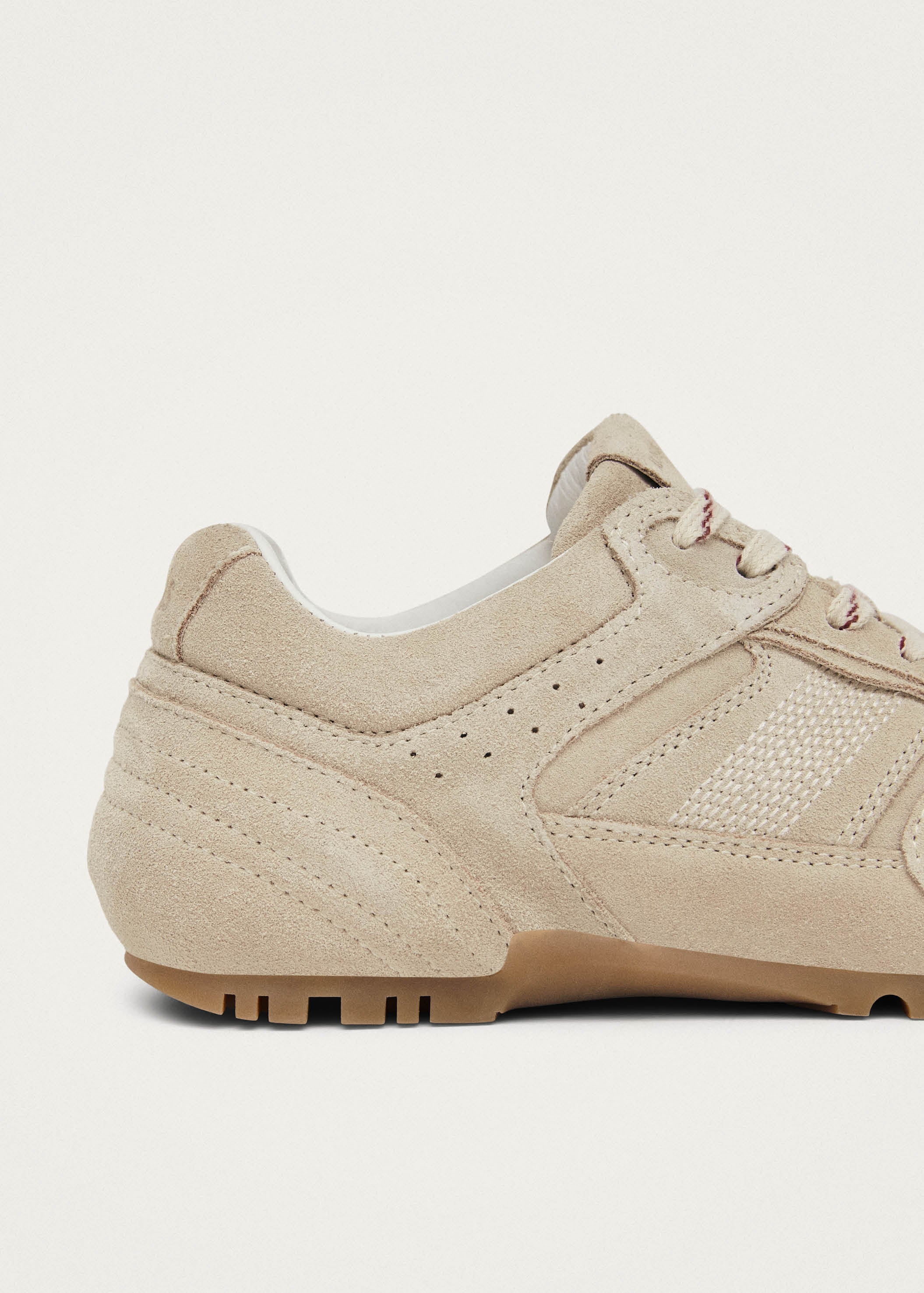 Tb.56 Suede Cream Leather Sneakers