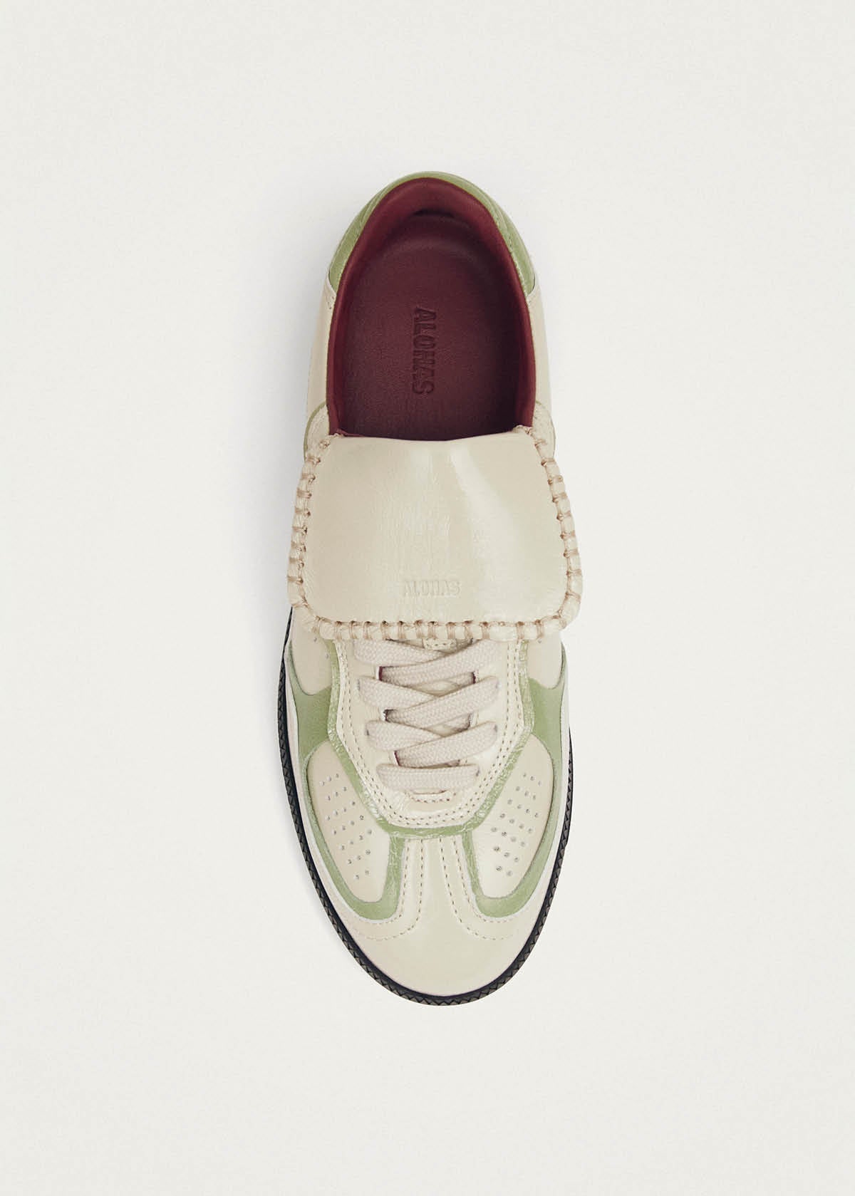 Tb.490 Club Patent Cream Leather Sneakers