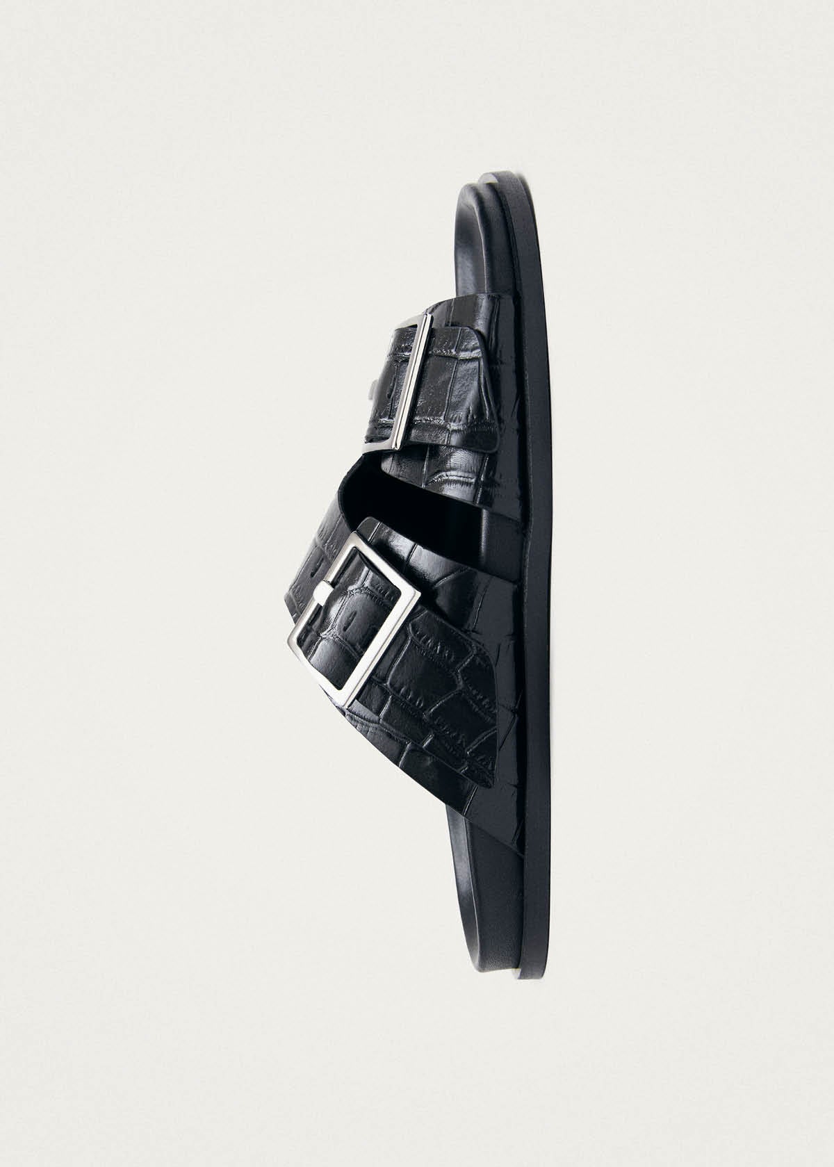 Alba Alli Black Leather Sandals