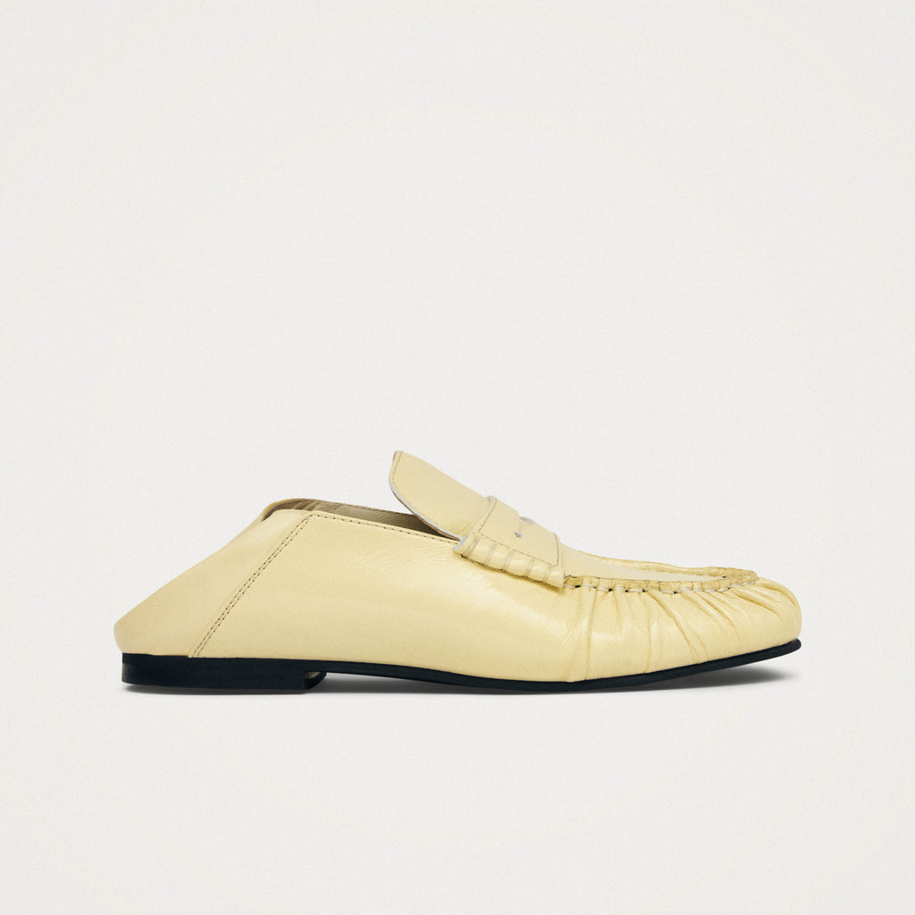 Aven Mule Patent Pale Yellow Leather Loafers