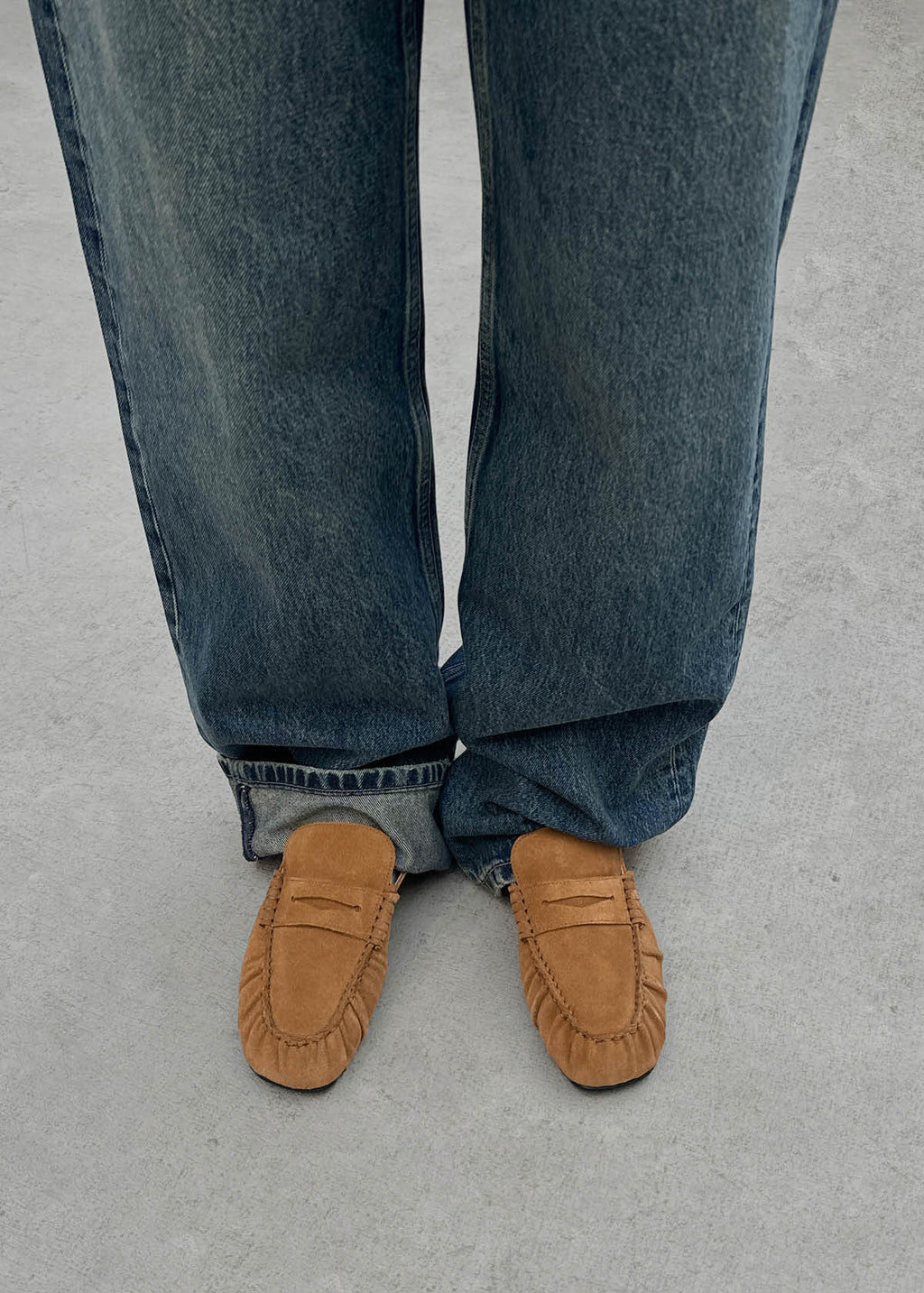 Aven Mule Suede Tan Leather Loafers