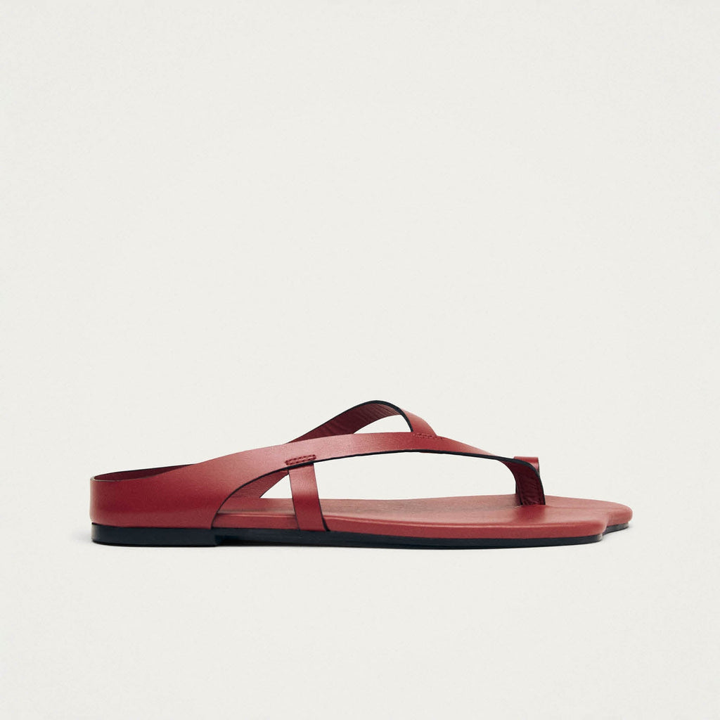 Dawn Red Leather Sandals