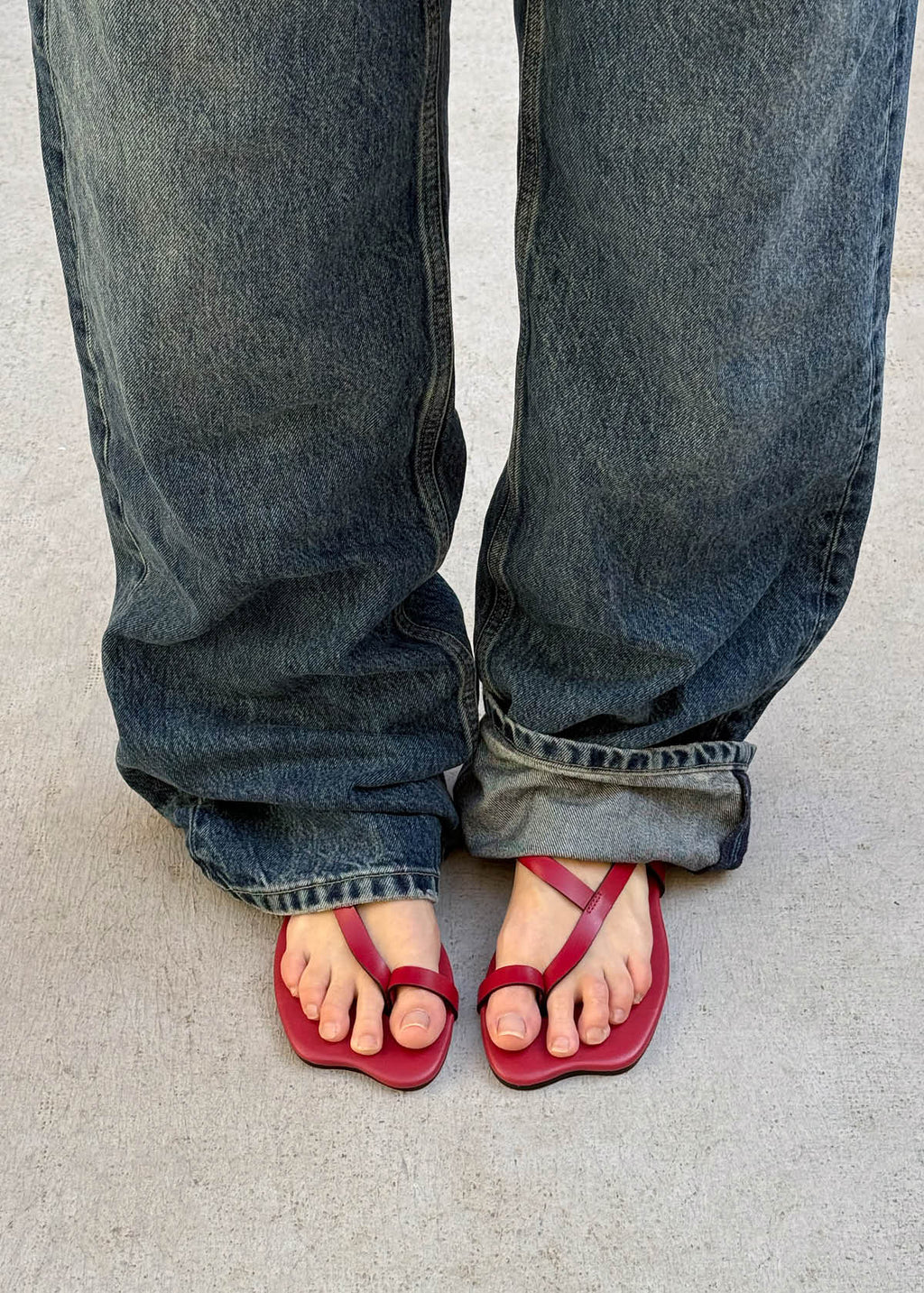 Dawn Red Leather Sandals