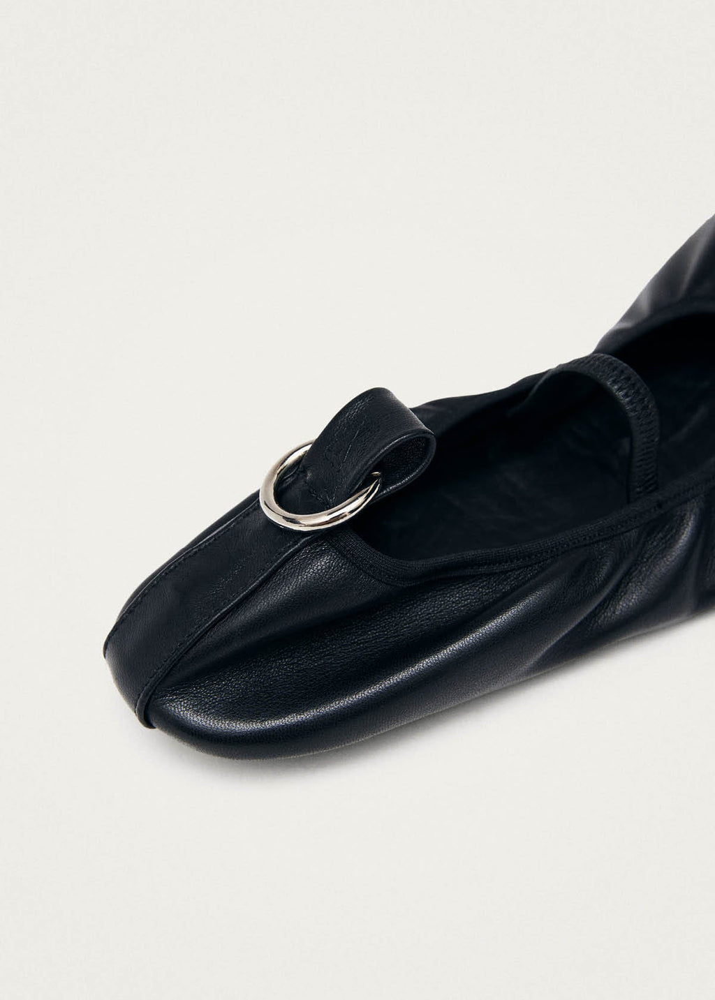 Naira Barefoot Black Leather Ballet Flats