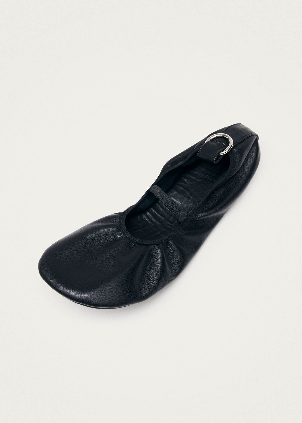 Naira Barefoot Black Leather Ballet Flats