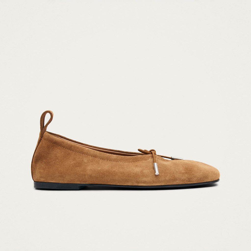 Rosalind Suede Tan Leather Ballet Flats
