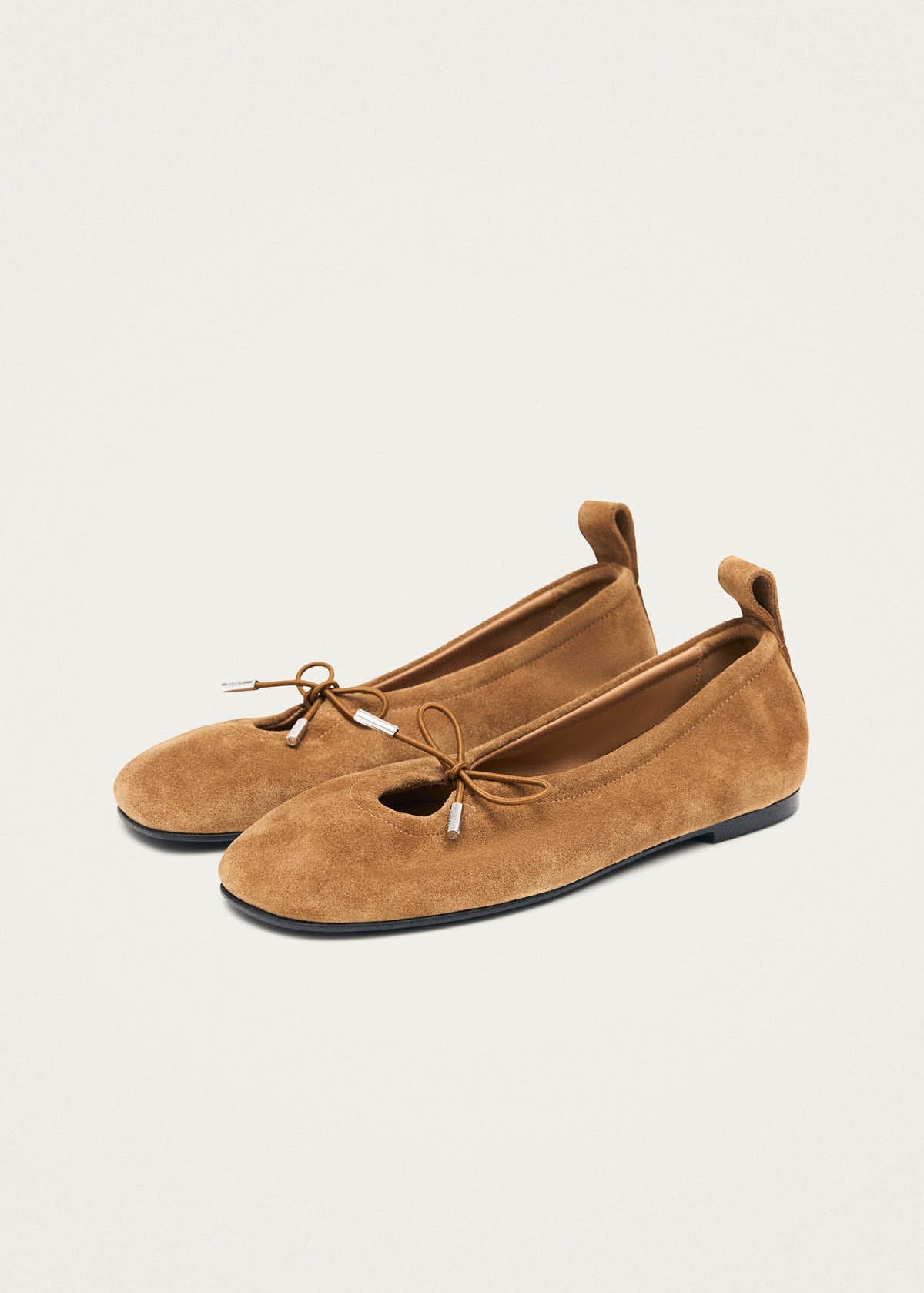 Rosalind Suede Tan Leather Ballet Flats