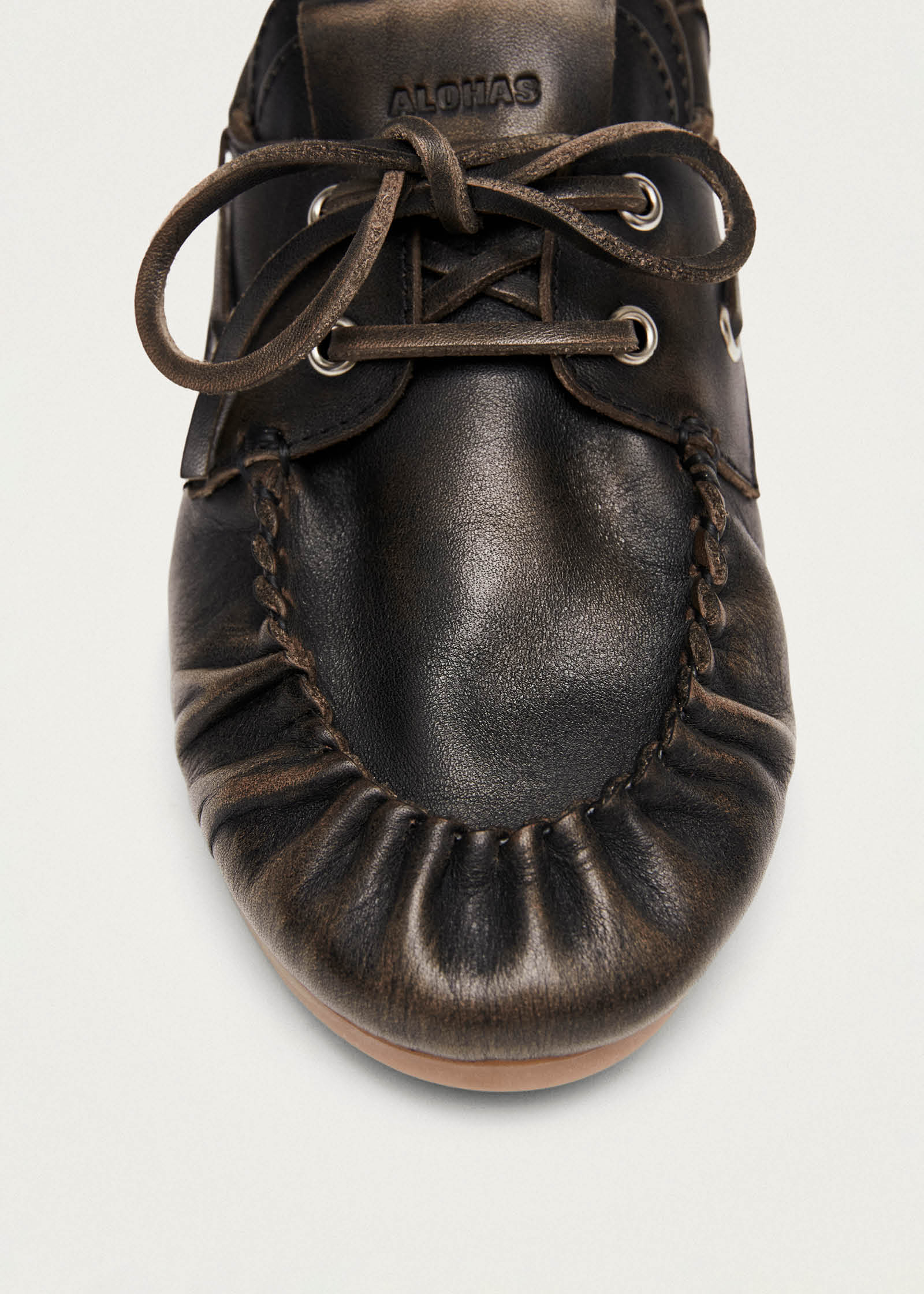 Rowan Vintage Effect Brown Leather Loafers