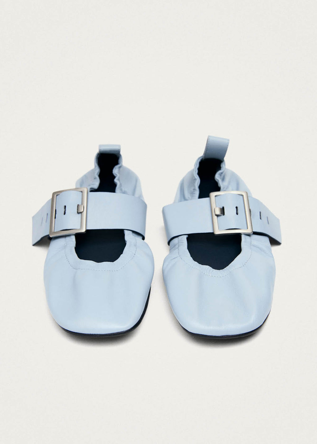Sarea Blue Leather Ballet Flats
