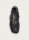 Sarea Vintage Effect Brown Leather Ballet Flats