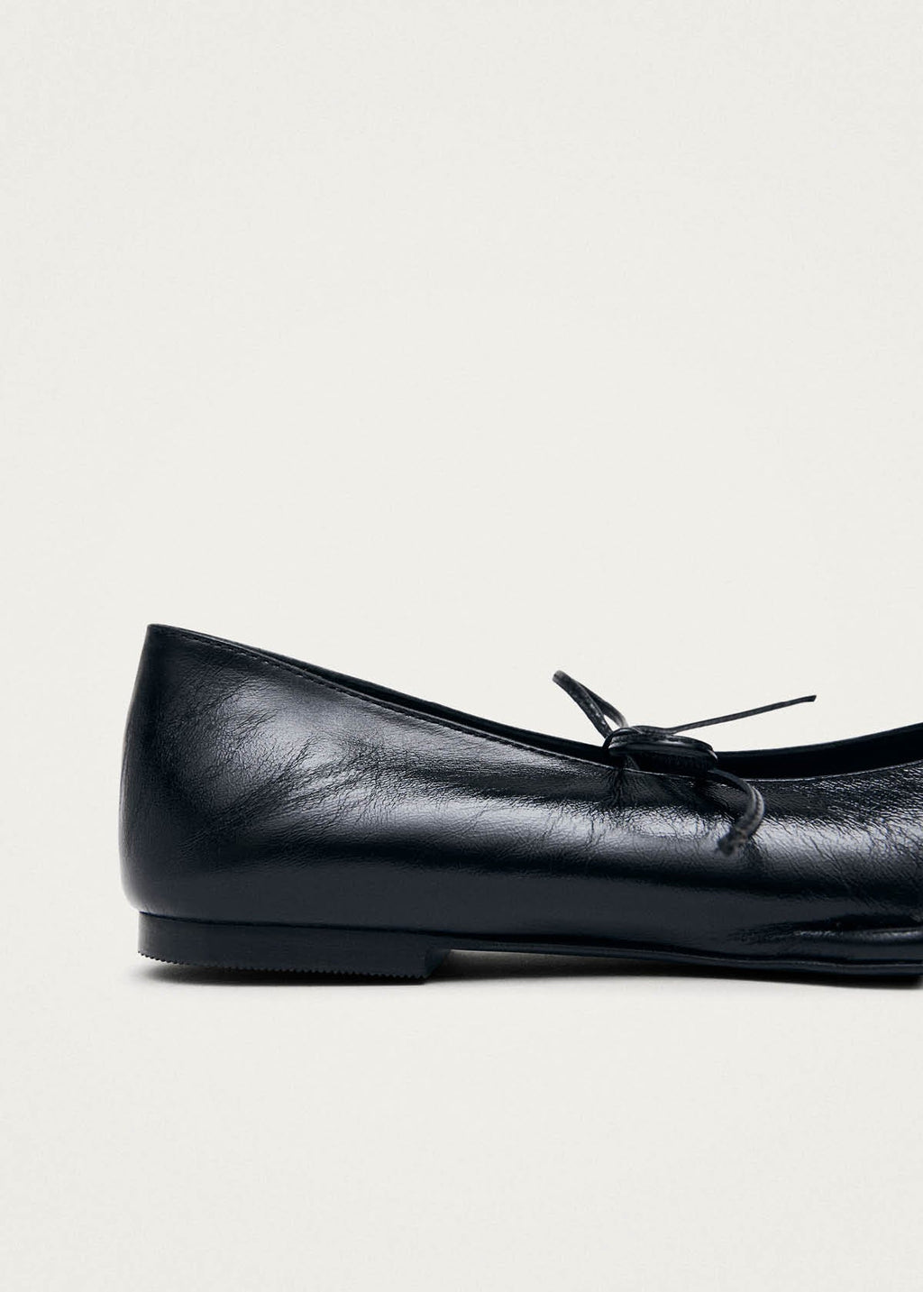 Sway Studs Rift Black Leather Ballet Flats