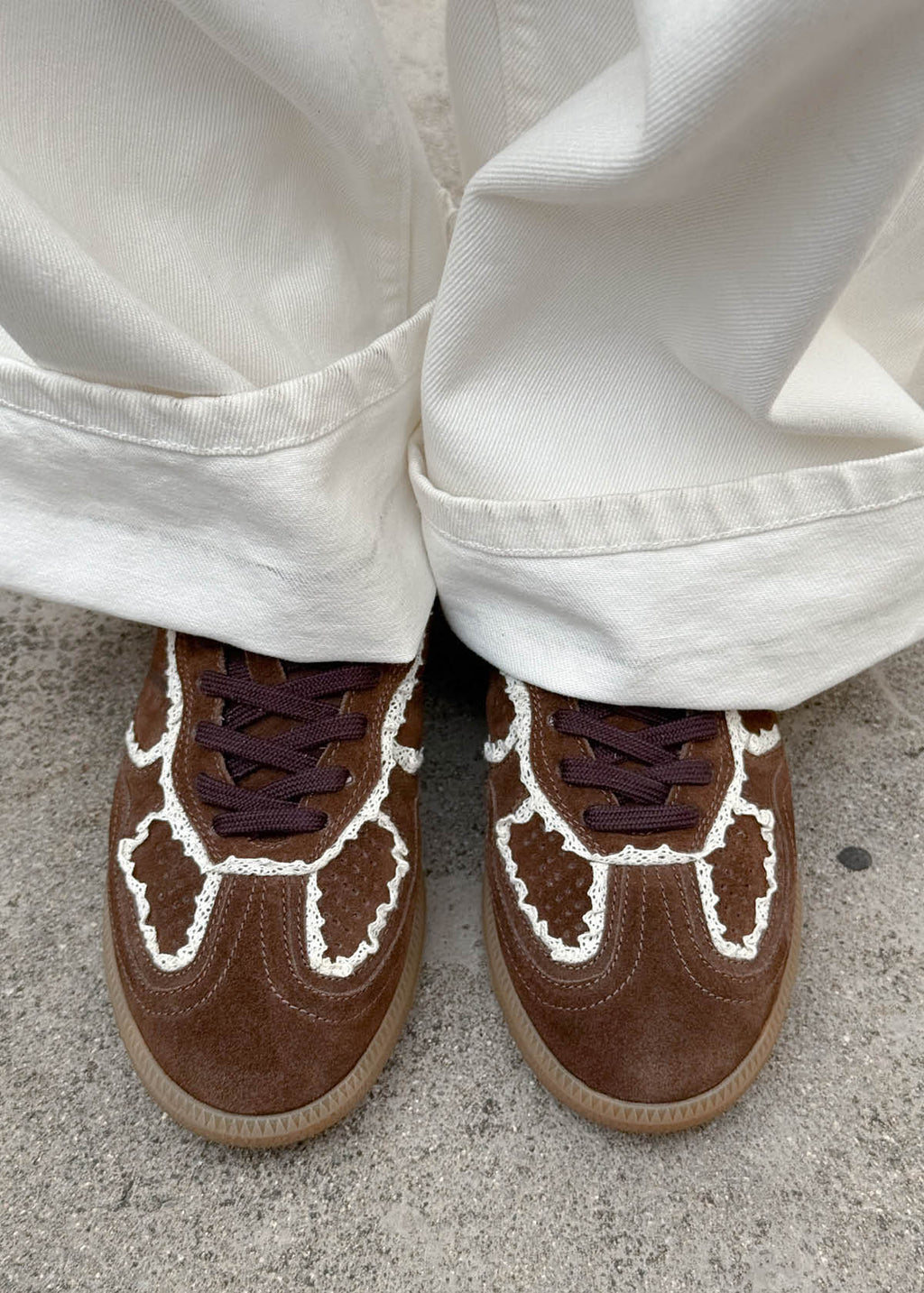 Tb.490 Crochet Chocolate Leather Sneakers