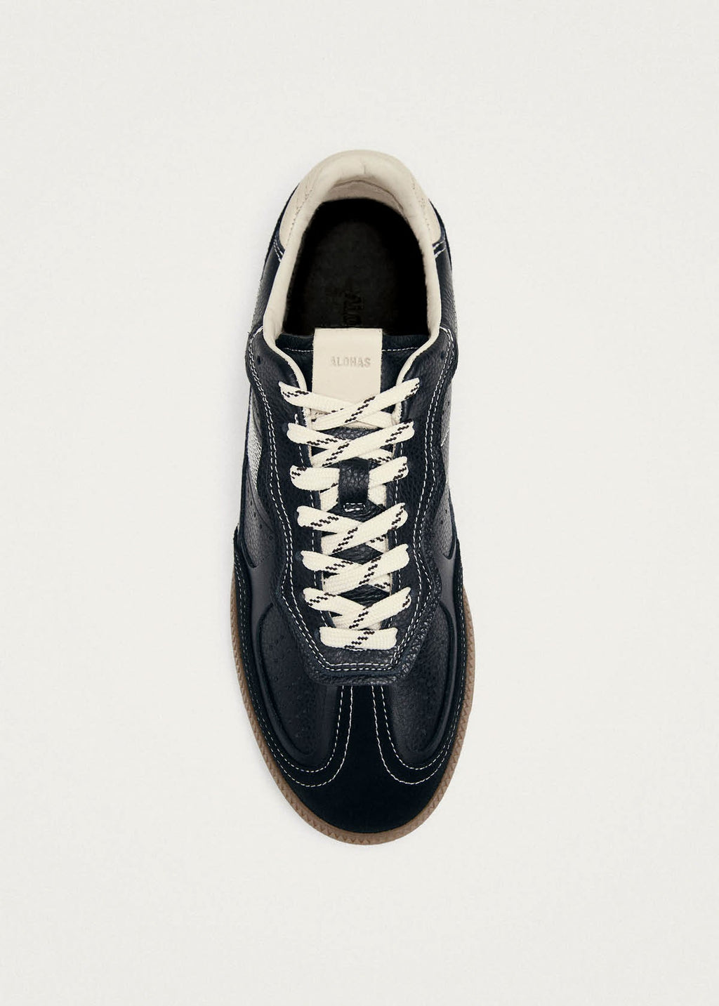 Tb.490 Rife Grain Black & Cream Leather Sneakers