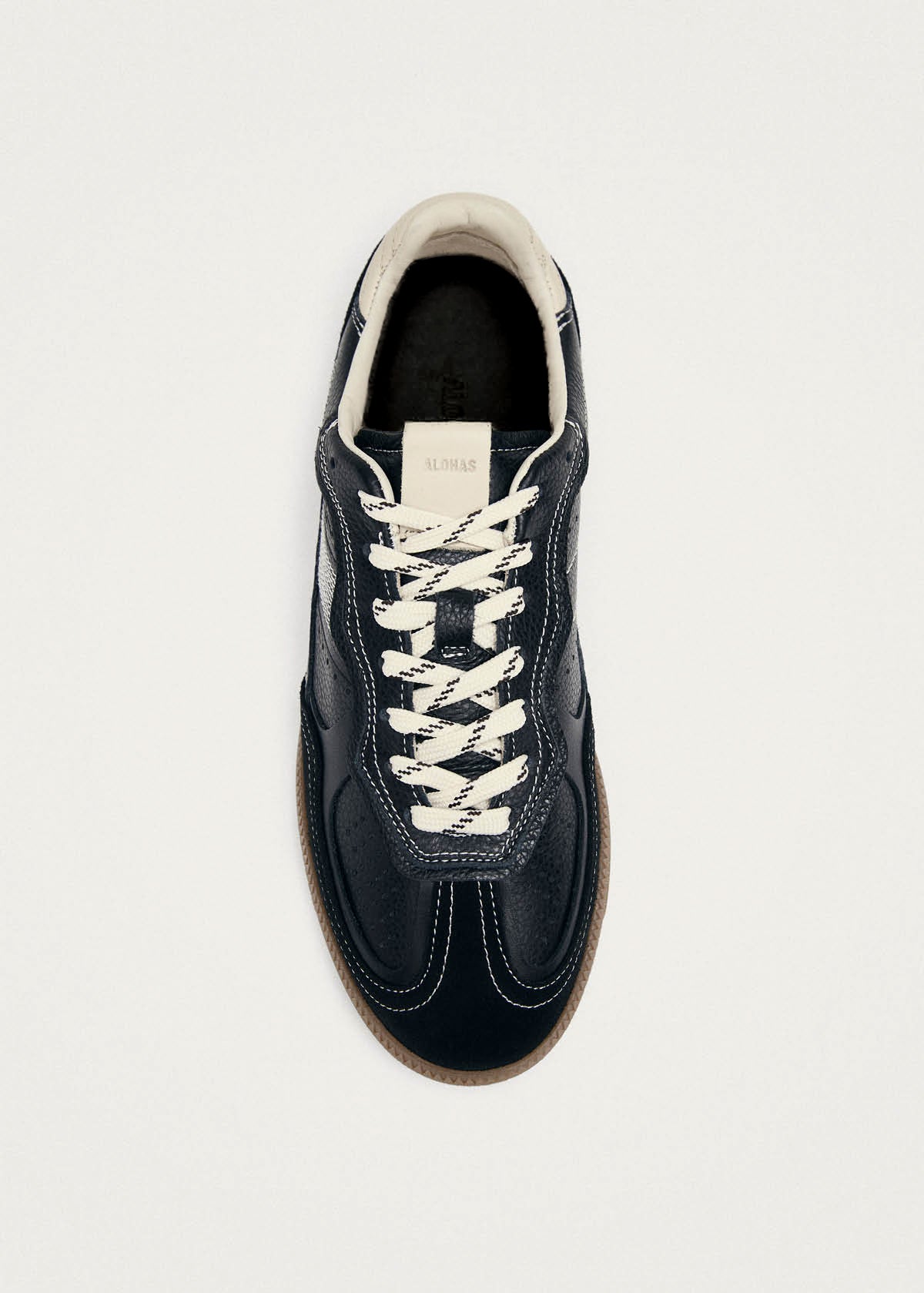 Tb.490 Rife Grain Black & Cream Leather Sneakers