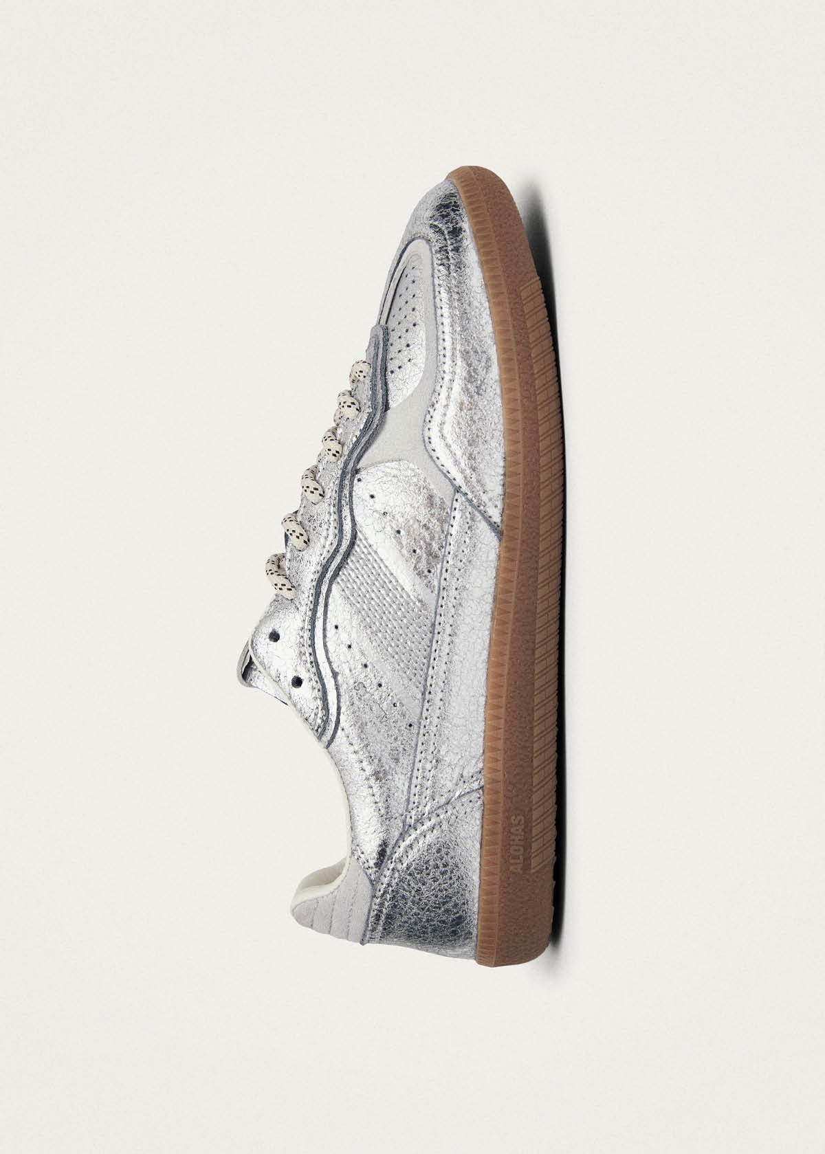 Tb.490 Shimmer Recycled Silver Cream Leather Sneakers