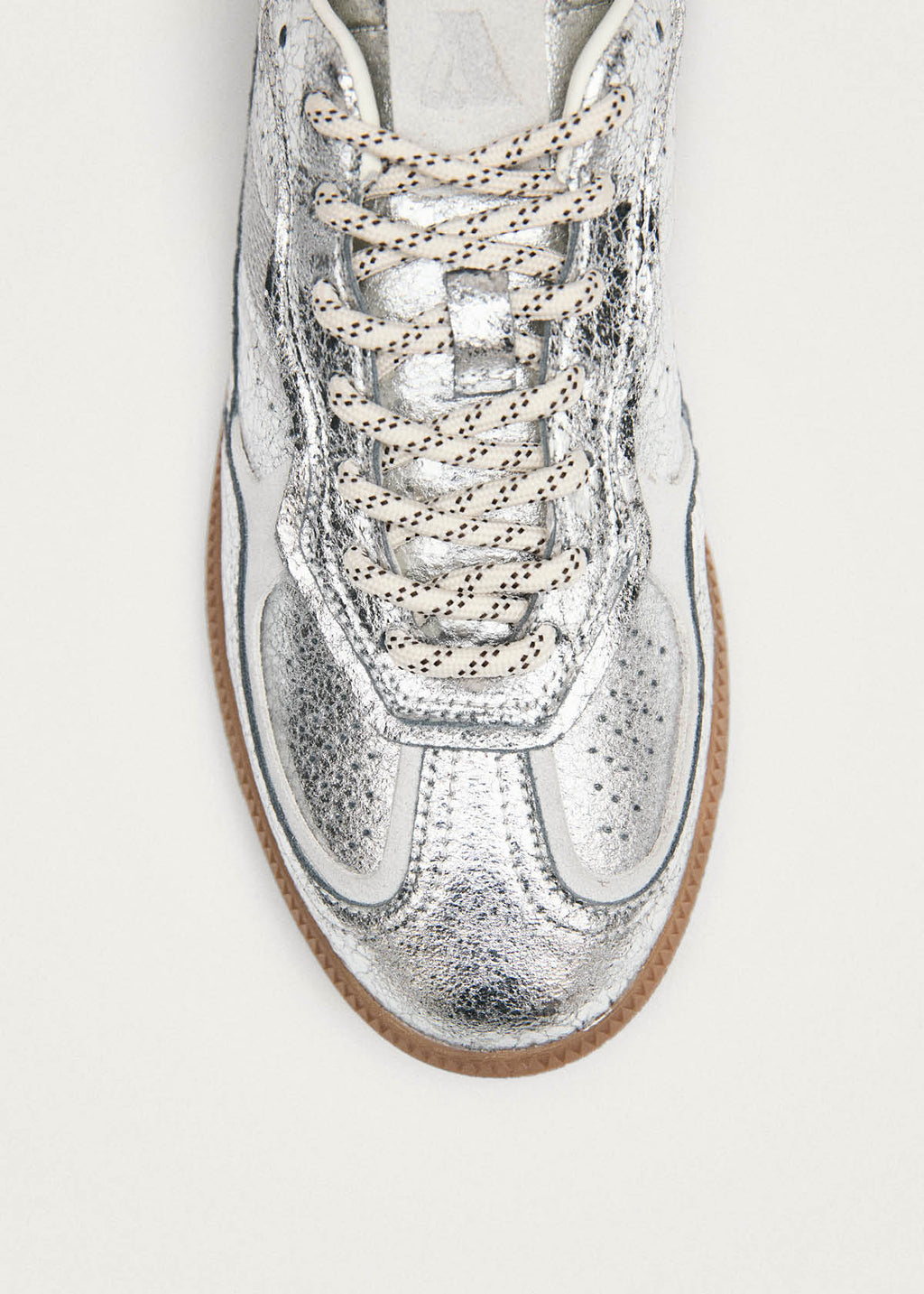 Tb.490 Shimmer Recycled Silver Cream Leather Sneakers