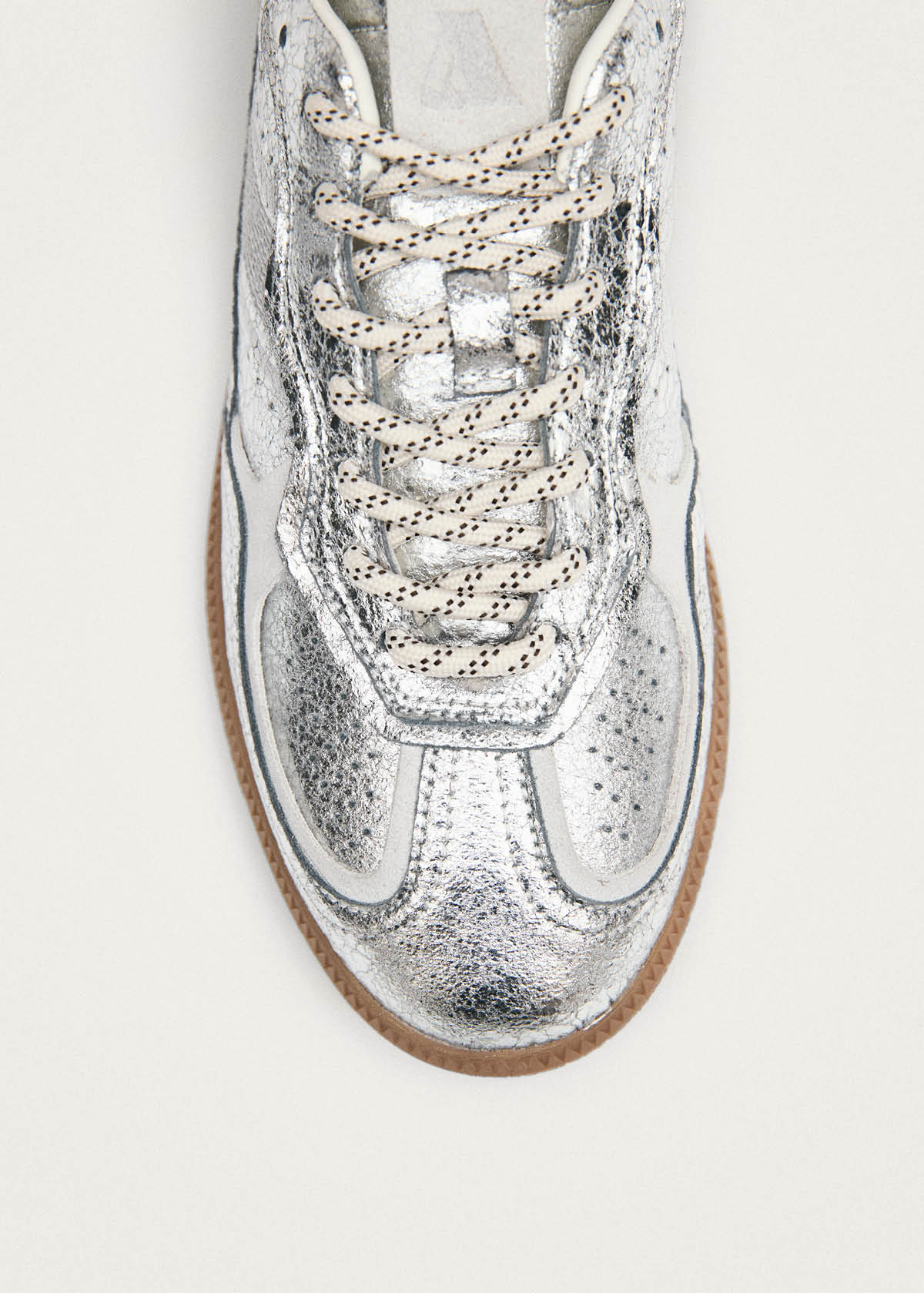 Tb.490 Shimmer Recycled Silver Cream Leather Sneakers