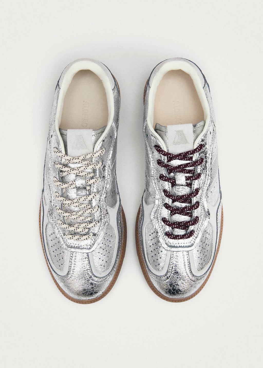 Tb.490 Shimmer Recycled Silver Cream Leather Sneakers
